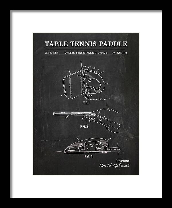 Table Tennis Paddle Chalkboard Patent Us5312101a