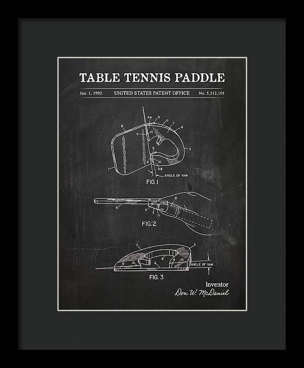 Table Tennis Paddle Chalkboard Patent Us5312101a