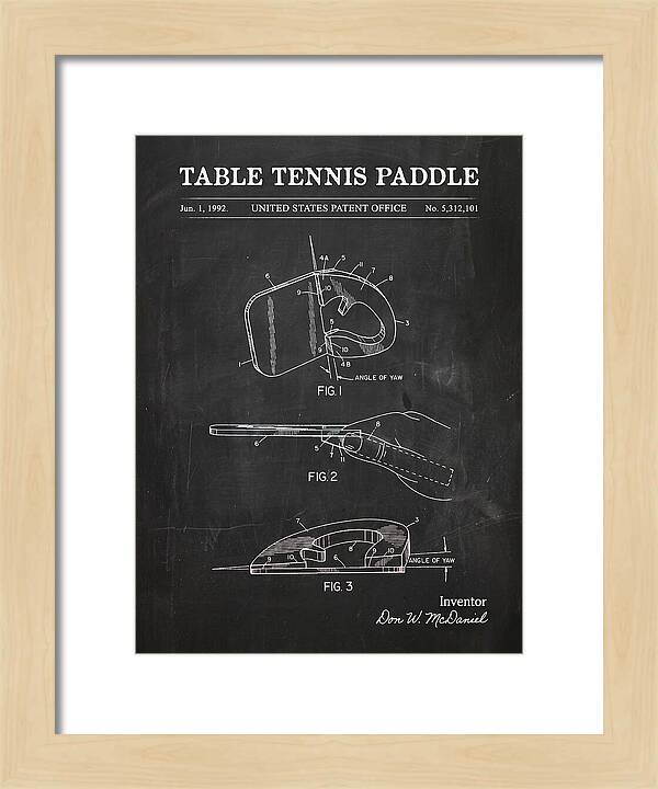 Table Tennis Paddle Chalkboard Patent Us5312101a