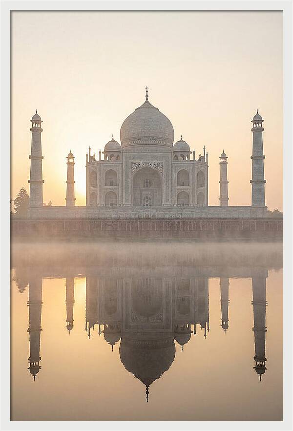 Taj Mahal At Sunrise Reflection