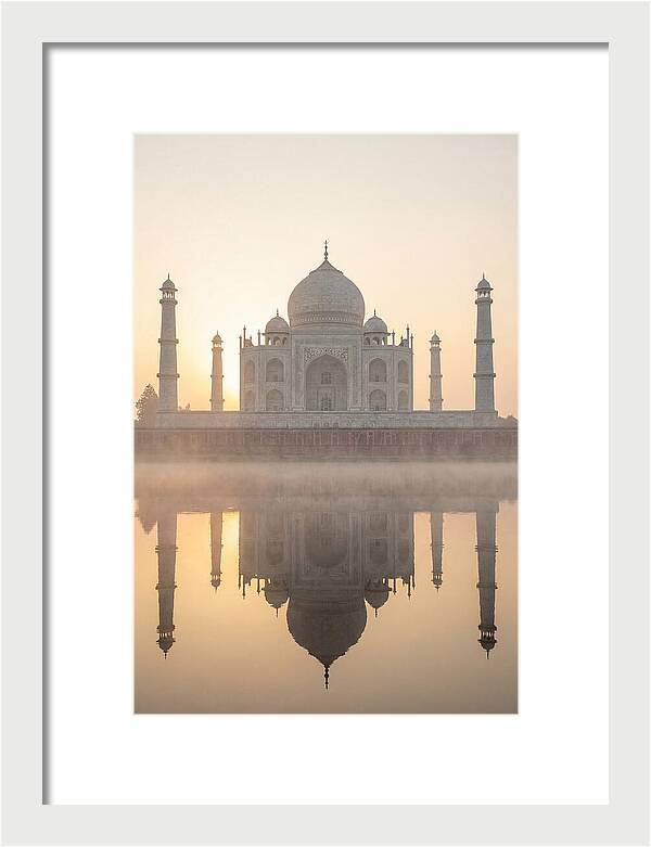 Taj Mahal At Sunrise Reflection