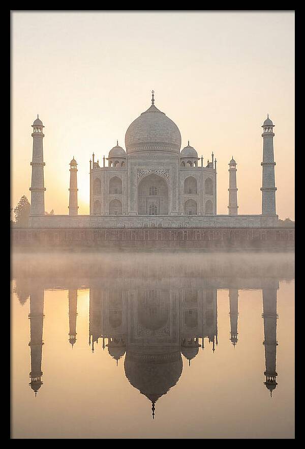 Taj Mahal At Sunrise Reflection