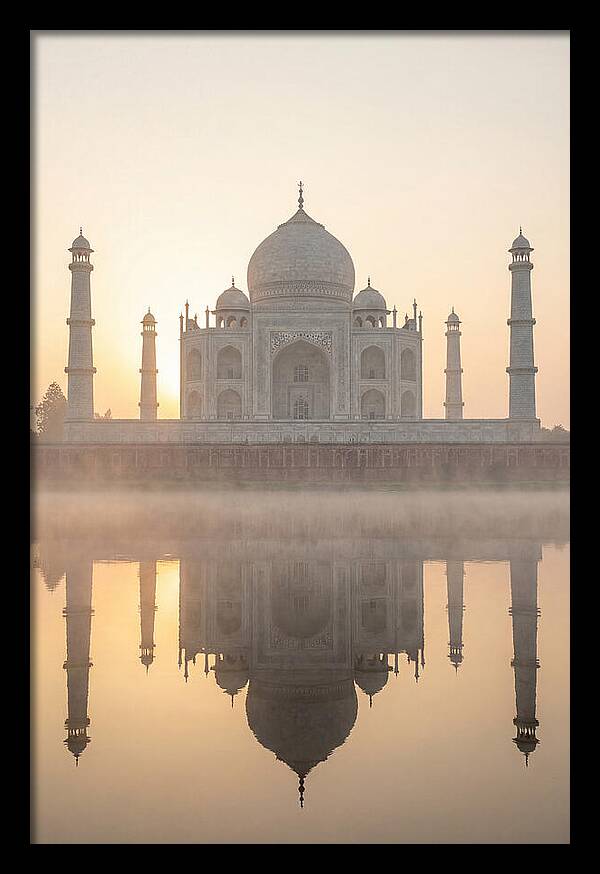 Taj Mahal At Sunrise Reflection