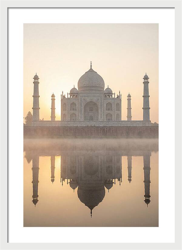 Taj Mahal At Sunrise Reflection