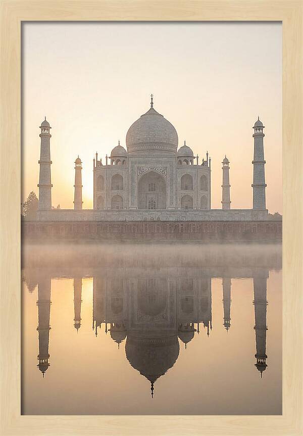 Taj Mahal At Sunrise Reflection