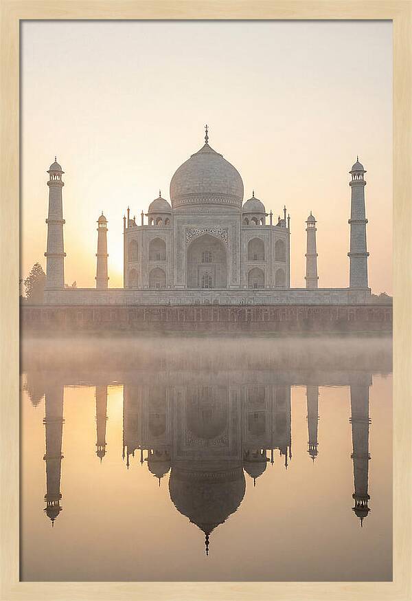 Taj Mahal At Sunrise Reflection
