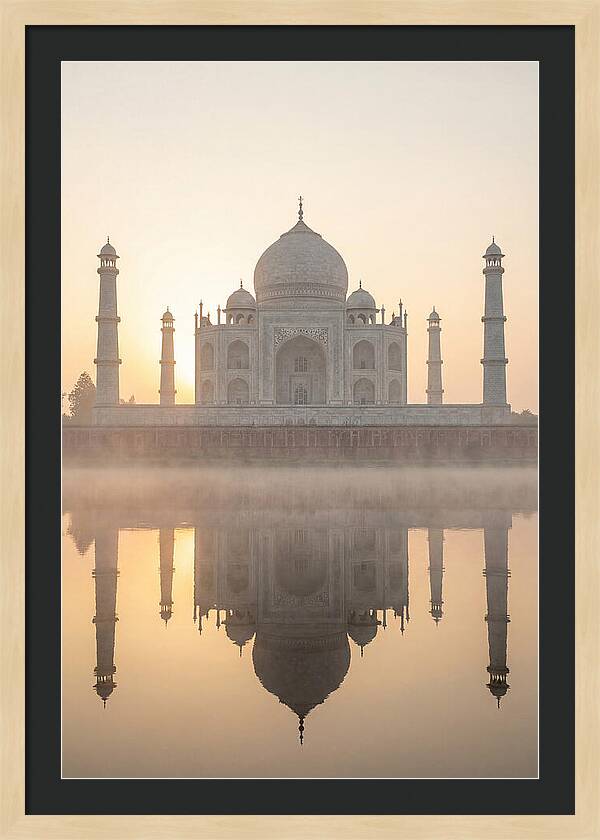 Taj Mahal At Sunrise Reflection