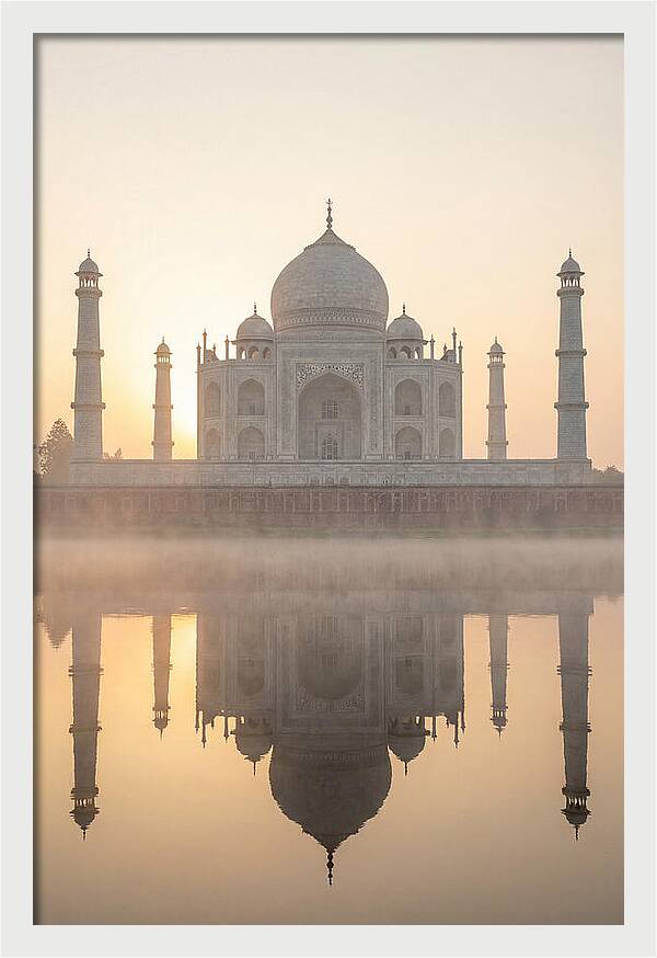 Taj Mahal At Sunrise Reflection