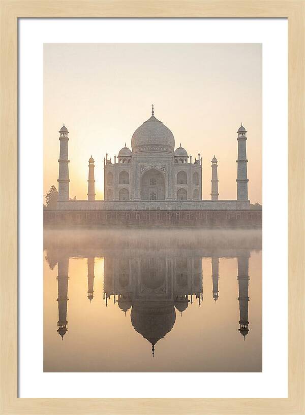 Taj Mahal At Sunrise Reflection