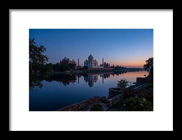 Taj Mahal Reflected In Blue Hour