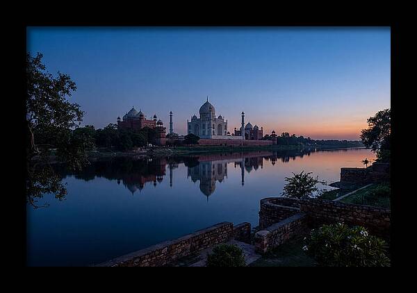 Taj Mahal Reflected In Blue Hour