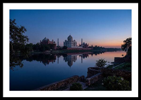 Taj Mahal Reflected In Blue Hour