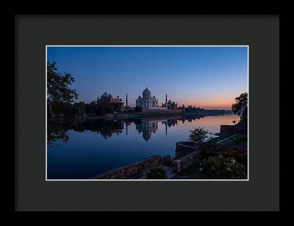 Taj Mahal Reflected In Blue Hour