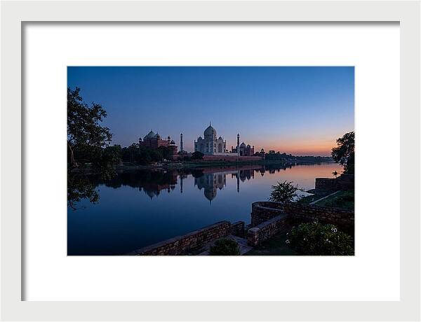 Taj Mahal Reflected In Blue Hour