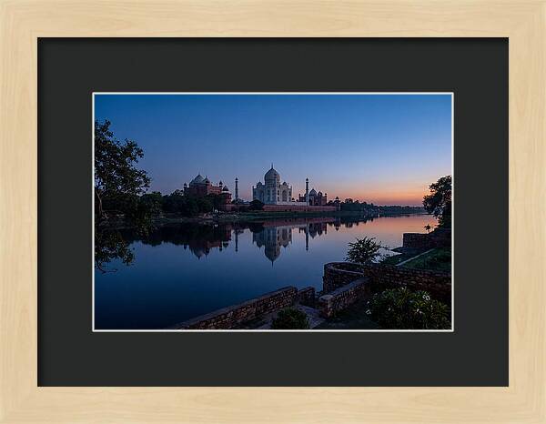 Taj Mahal Reflected In Blue Hour