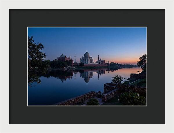Taj Mahal Reflected In Blue Hour