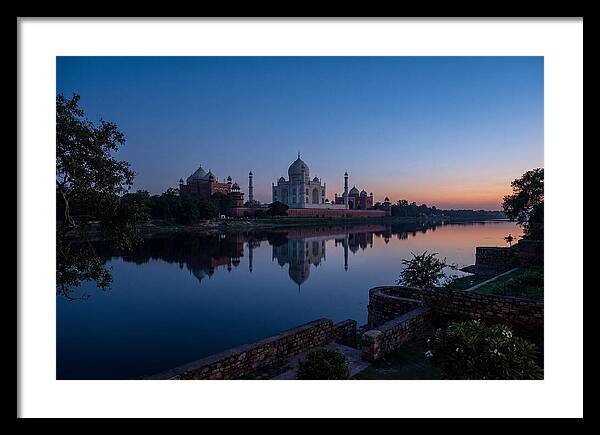 Taj Mahal Reflected In Blue Hour