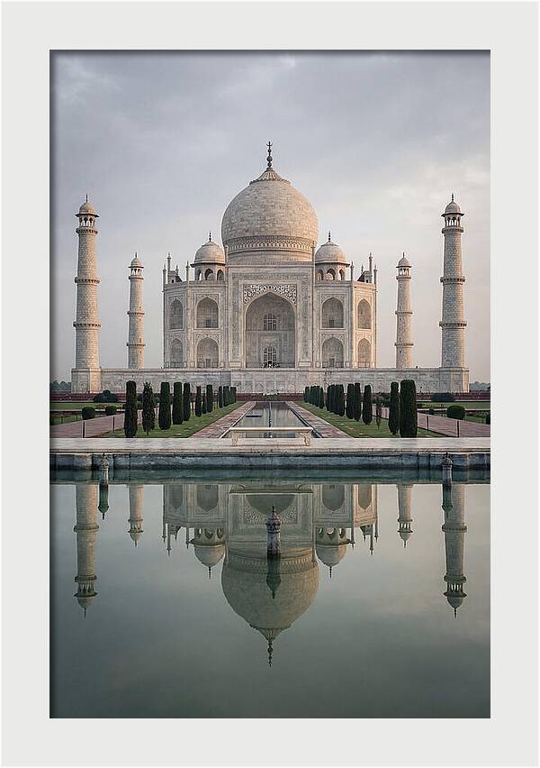 Taj Mahal Reflection At Dawn
