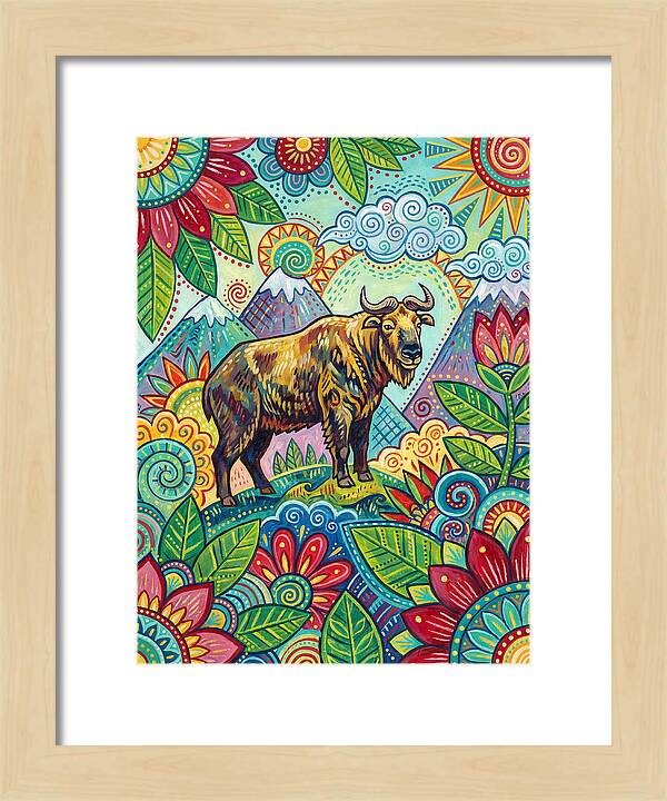 Takin Among Vibrant Flora