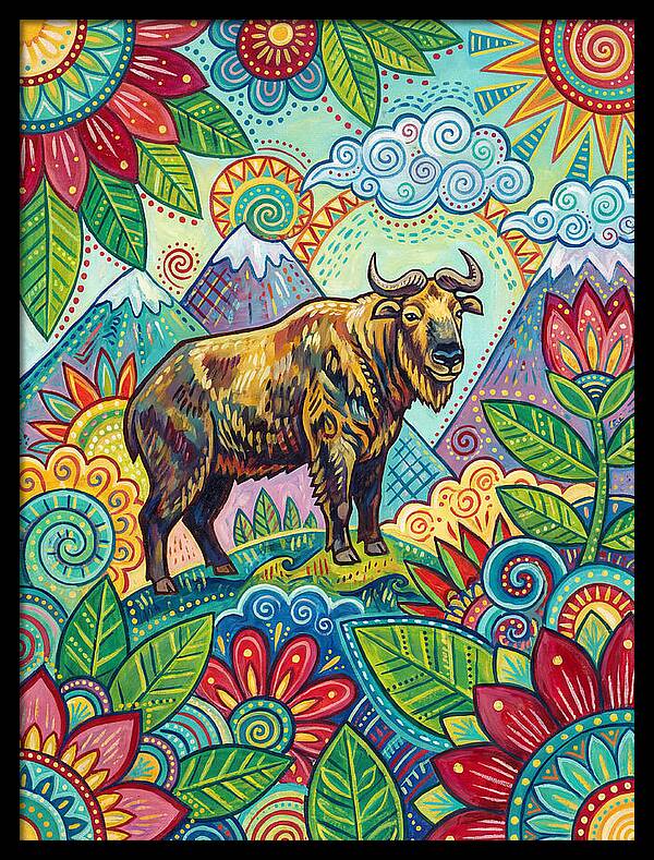 Takin Among Vibrant Flora