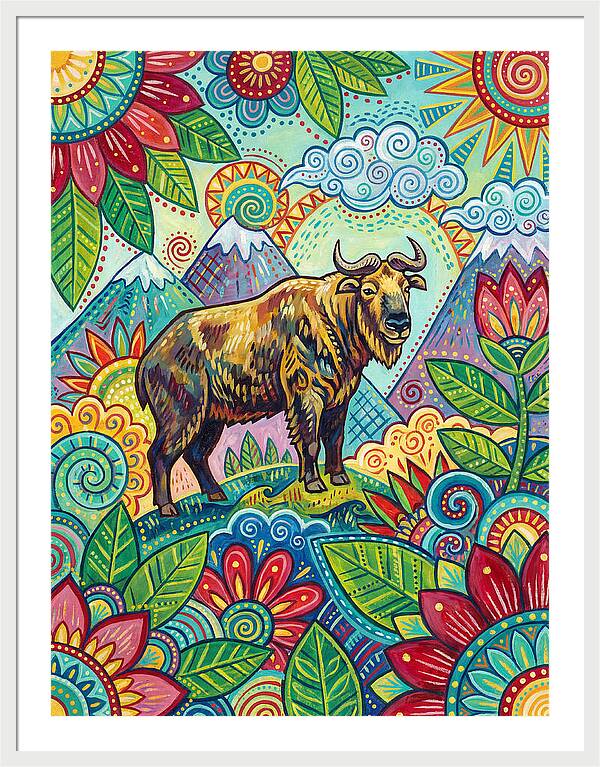 Takin Among Vibrant Flora