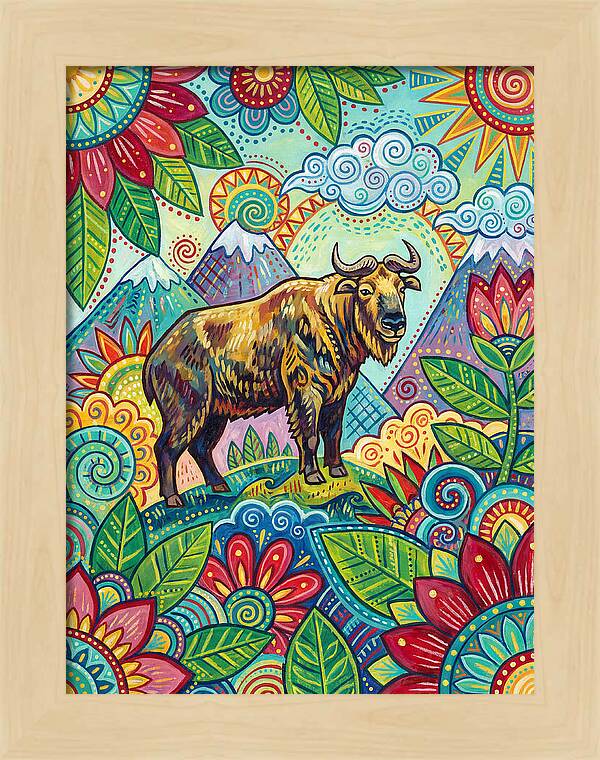 Takin Among Vibrant Flora