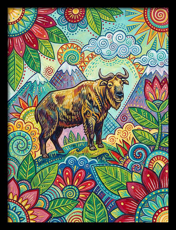 Takin Among Vibrant Flora
