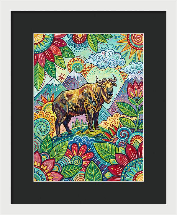 Takin Among Vibrant Flora