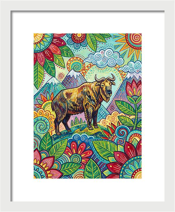 Takin Among Vibrant Flora
