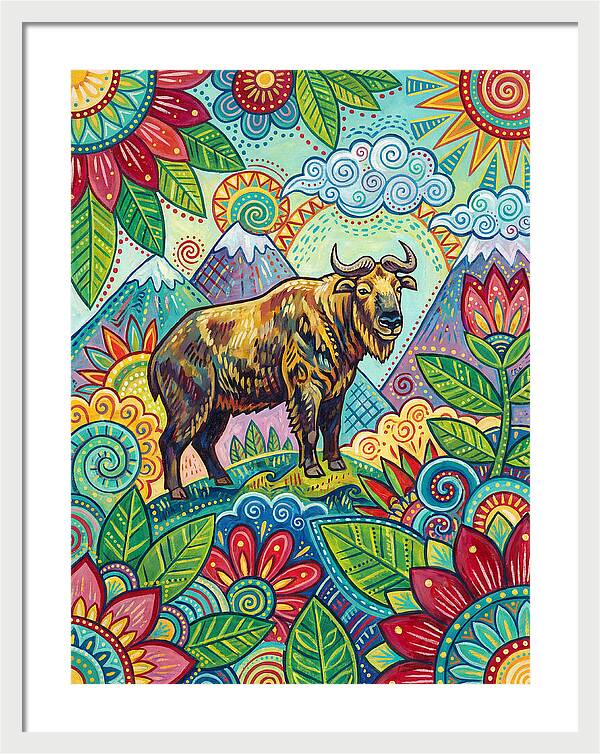 Takin Among Vibrant Flora