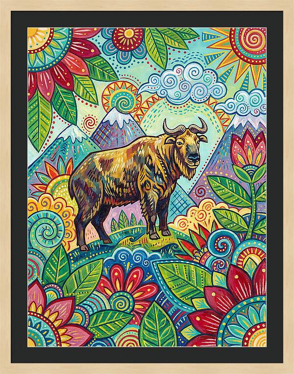 Takin Among Vibrant Flora