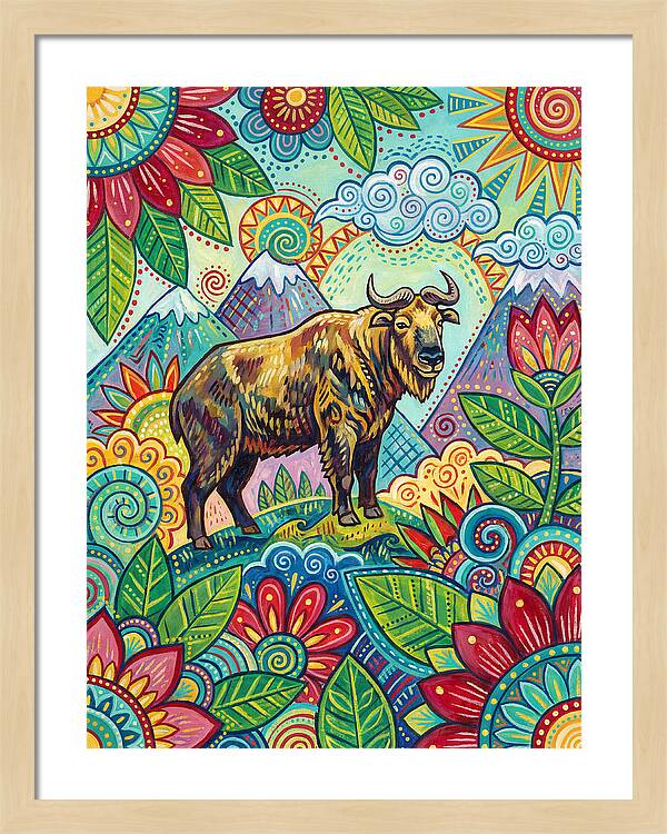 Takin Among Vibrant Flora