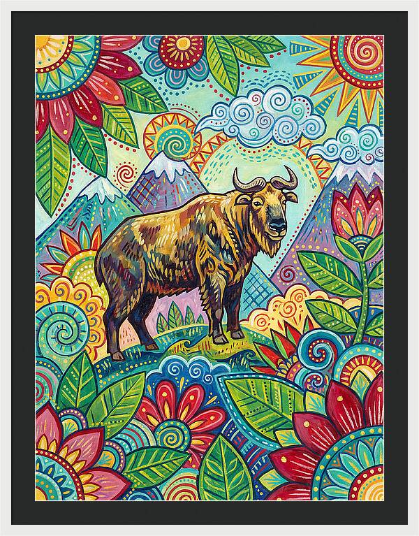 Takin Among Vibrant Flora