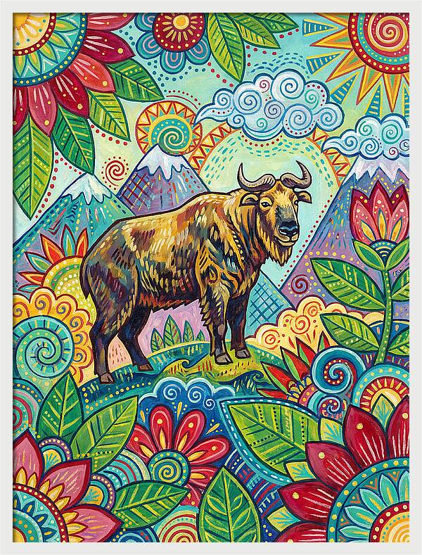Takin Among Vibrant Flora
