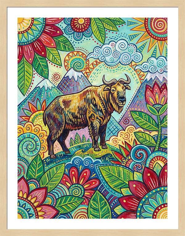 Takin Among Vibrant Flora