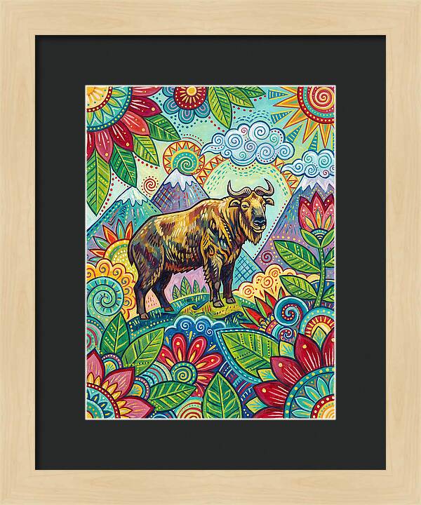 Takin Among Vibrant Flora