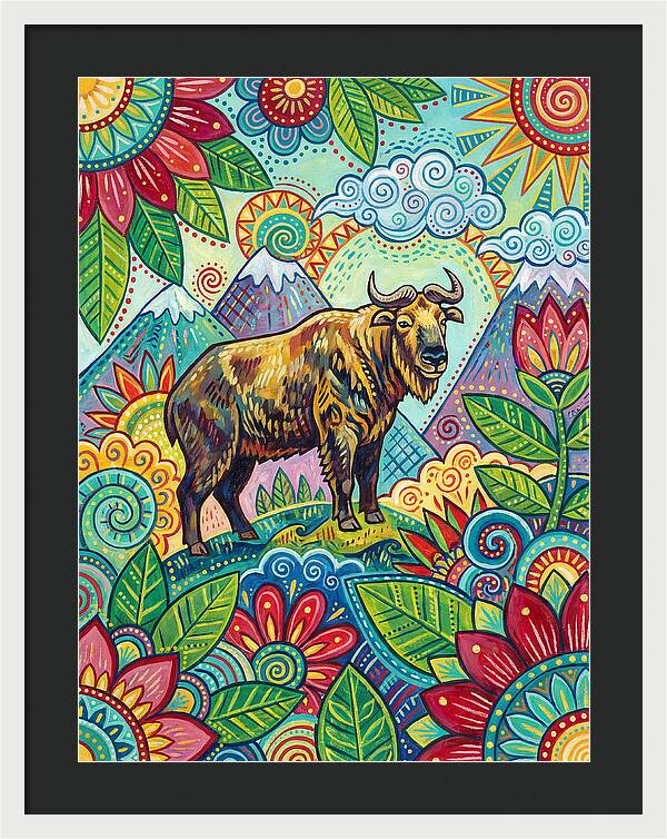 Takin Among Vibrant Flora