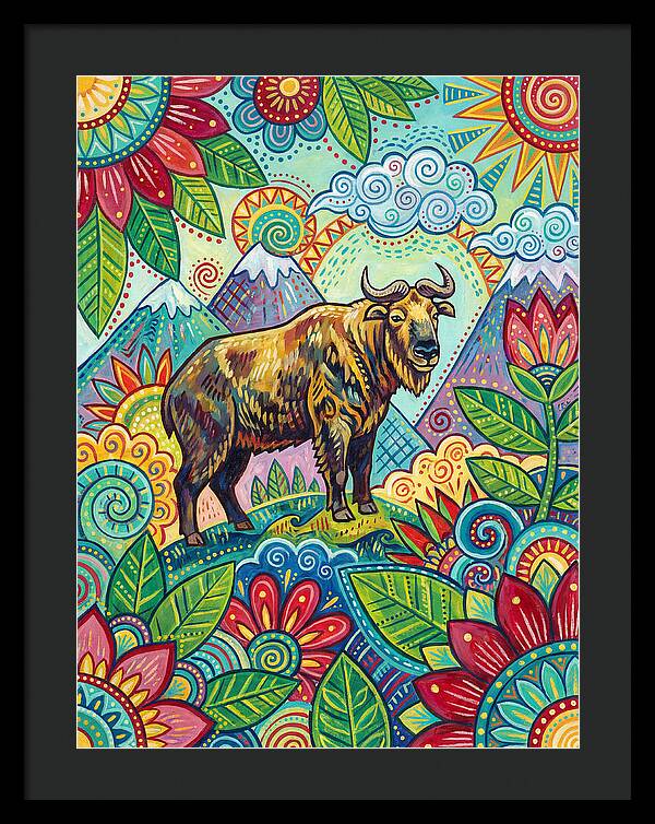 Takin Among Vibrant Flora