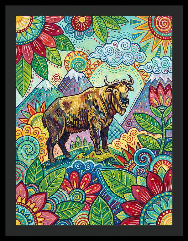 Takin Among Vibrant Flora