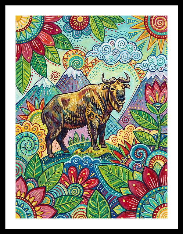 Takin Among Vibrant Flora