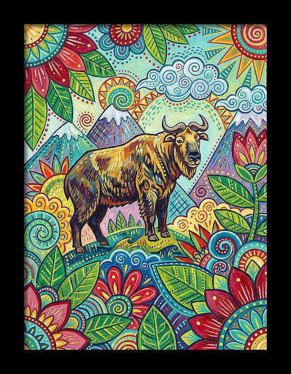 Takin Among Vibrant Flora