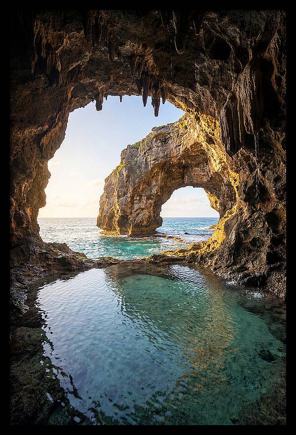 Talava Arches Sea Cave At Golden Hour