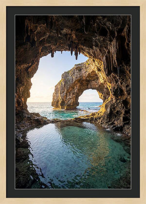Talava Arches Sea Cave At Golden Hour