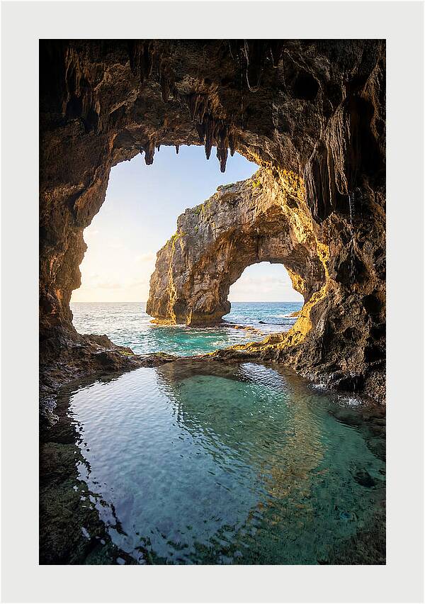 Talava Arches Sea Cave At Golden Hour