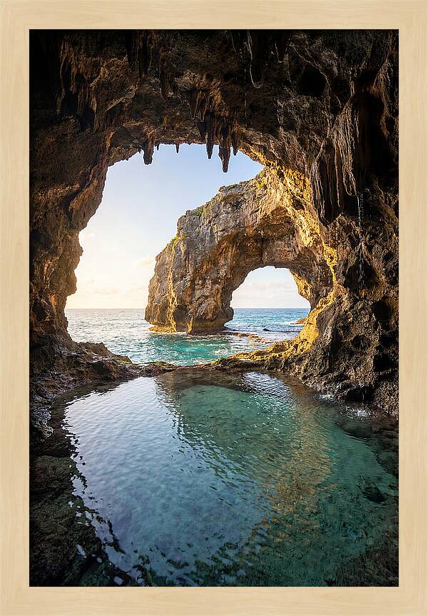 Talava Arches Sea Cave At Golden Hour