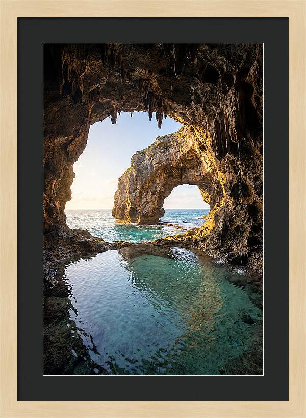 Talava Arches Sea Cave At Golden Hour