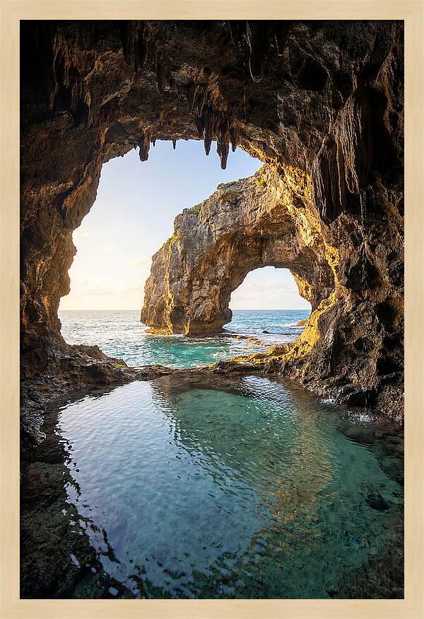 Talava Arches Sea Cave At Golden Hour