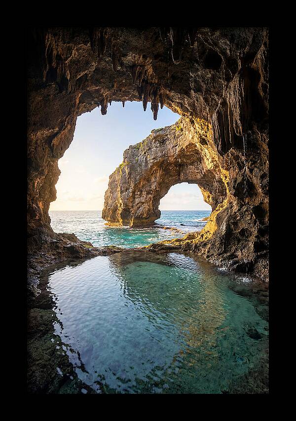Talava Arches Sea Cave At Golden Hour