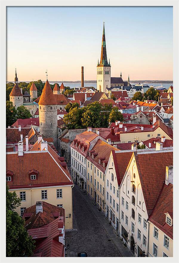 Tallinn Old Town At Golden Hour