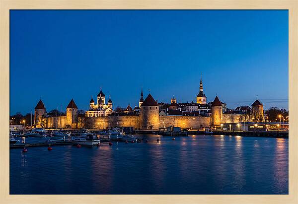 Tallinn Skyline At Blue Hour